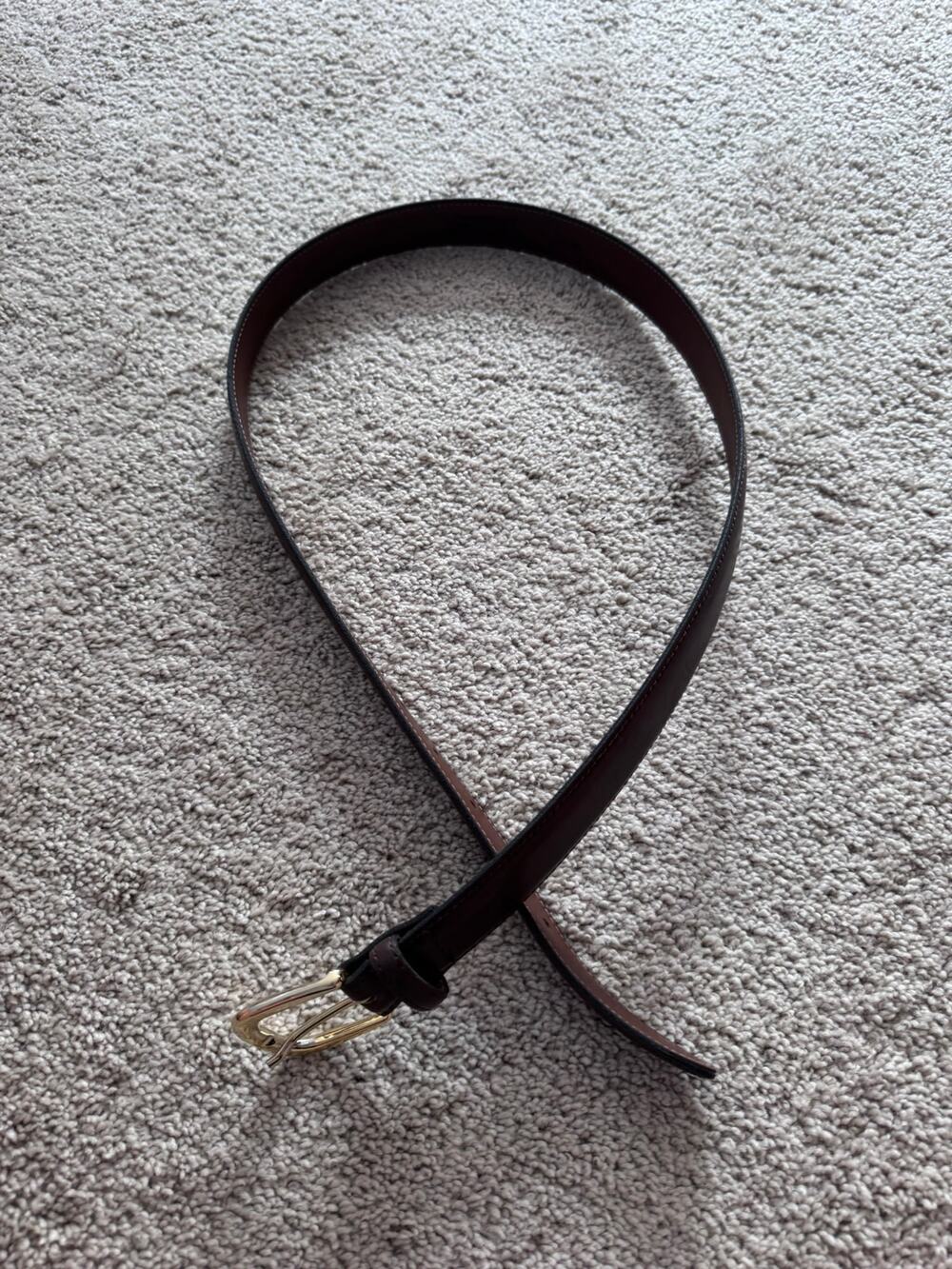 Handcrafted Brown Leather Belt Men's Size 38 Made in America Genuine on Bonded